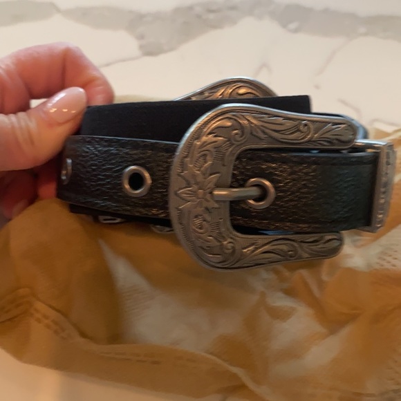 Leather Western belt GASGOOD ORIGINAL Double buckle - Picture 3 of 6